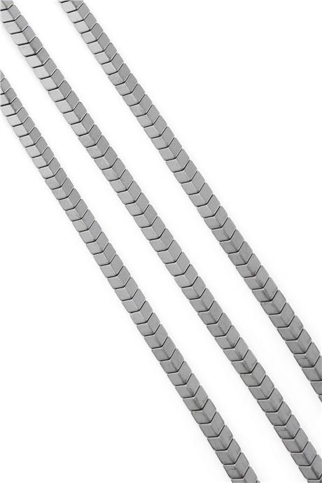 Hematit Taşı Bombeli Çavuş Kesim Mat Gri 6x3mm Doğal Taş Dizi