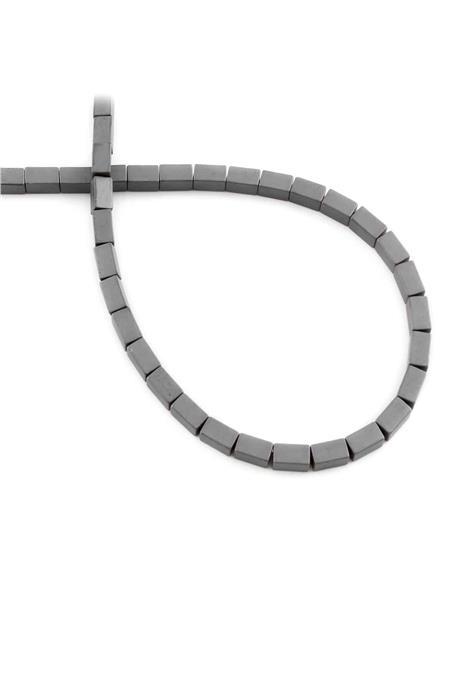 Hematite Natural Stone Matte Grey Rectangular Cut 3x5mm String Of Beads
