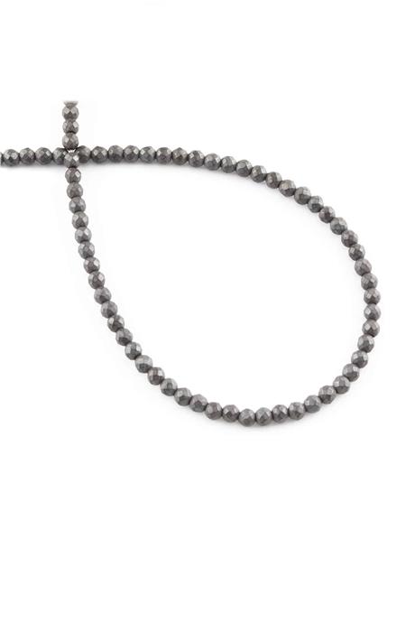 Hematite Natural Stone Matte Grey Facet Cut 3mm String Of Beads