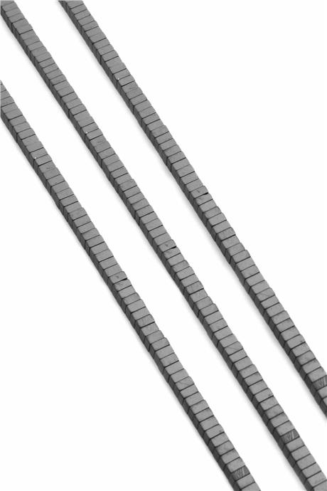 Hematit Taşı Kare Rondela Kesim Mat Gri 4x2mm Doğal Taş Dizi
