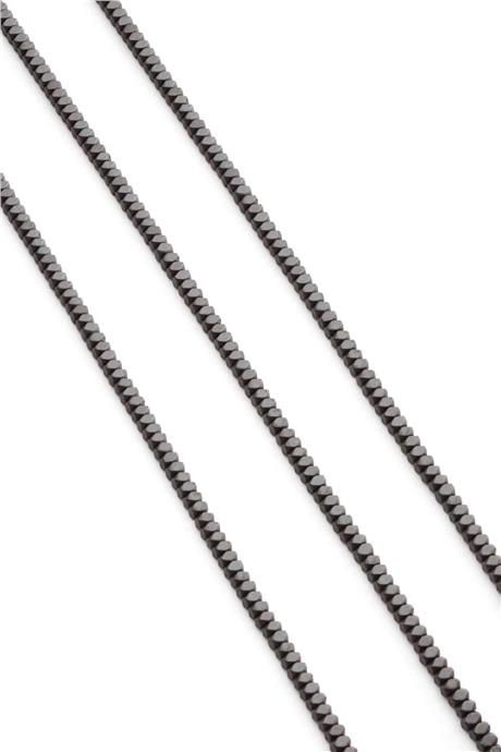 Hematite Natural Stone Matte Grey Special Cut 3x2mm String Of Beads