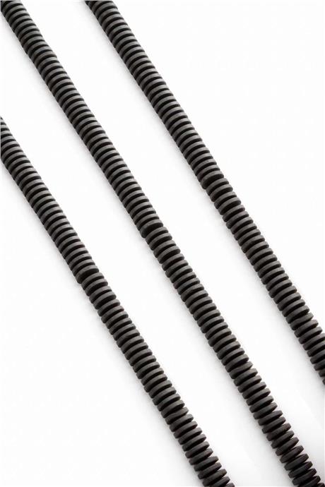 Hematite Natural Stone Matte Grey Washer Cut 6x1mm String Of Beads