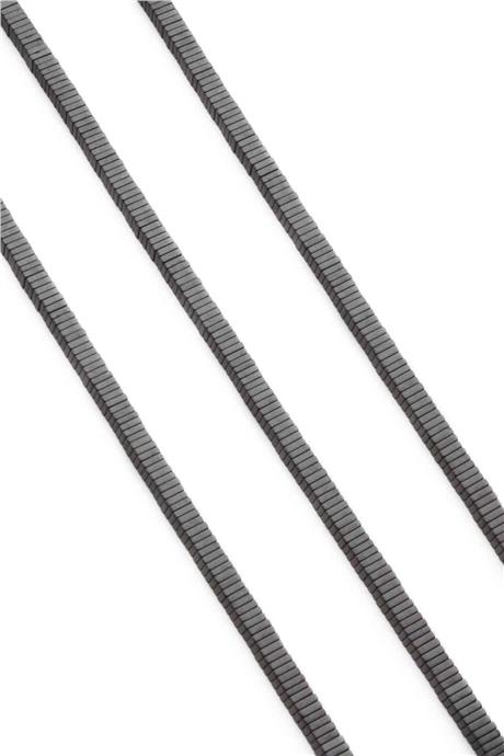 Hematite Natural Stone Matte Grey Washer Cut 4x1mm String Of Beads