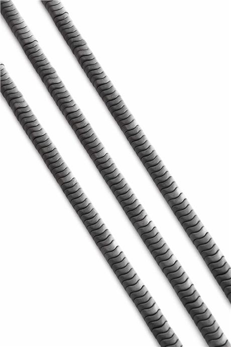 Hematite Natural Stone Matte Grey Washer Cut 6x2mm String Of Beads