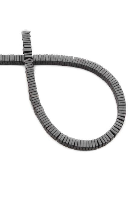 Hematite Natural Stone Matte Grey Washer Cut 4x1mm String Of Beads