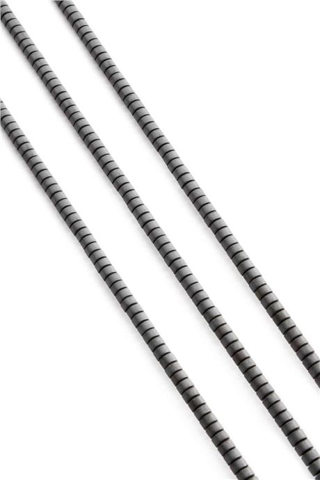 Hematite Natural Stone Matte Grey Washer Cut 4x3mm String Of Beads