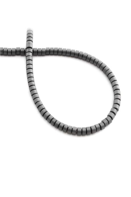 Hematite Natural Stone Matte Grey Washer Cut 4x3mm String Of Beads