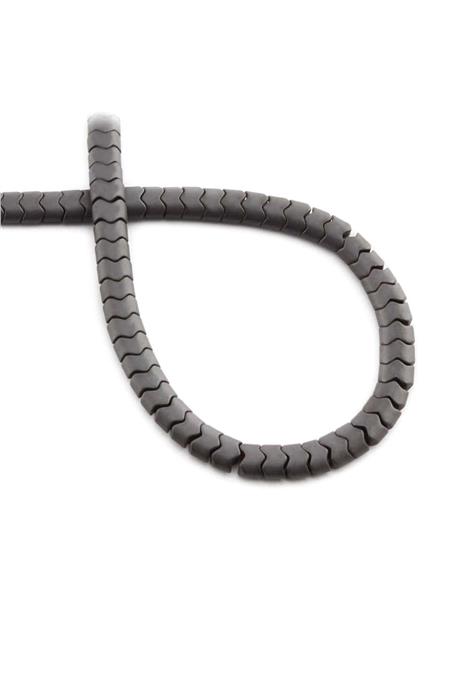 Hematite Natural Stone Matte Grey Flat Herringbone Cut 5x4mm String Of Beads