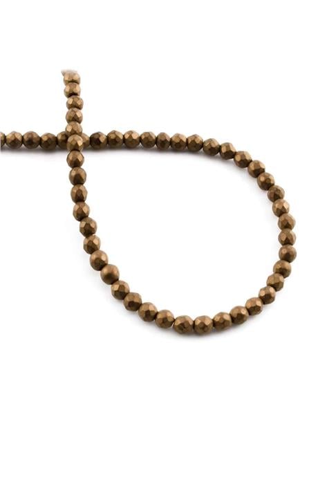Hematite Natural Stone Matte Brown 4mm String Of Beads