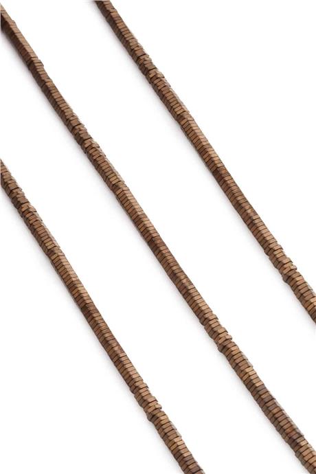 Hematite Natural Stone Matte Brown 4x1M String Of Beads