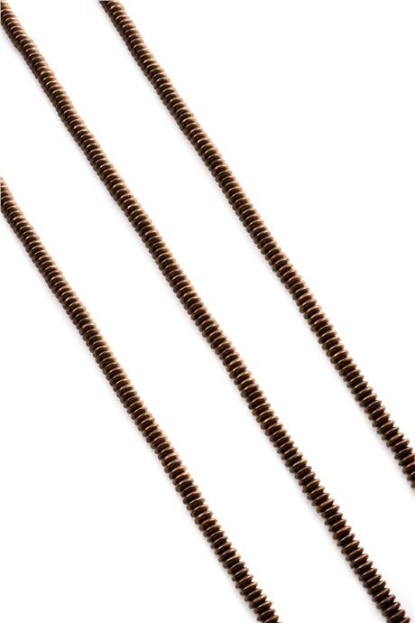 Hematite Natural Stone Matte Brown 4x1mm String Of Beads