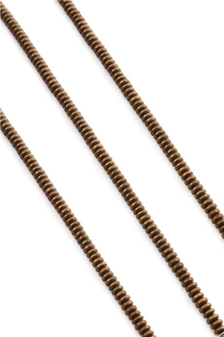 Hematite Natural Stone Matte Brown 4x2mm String Of Beads