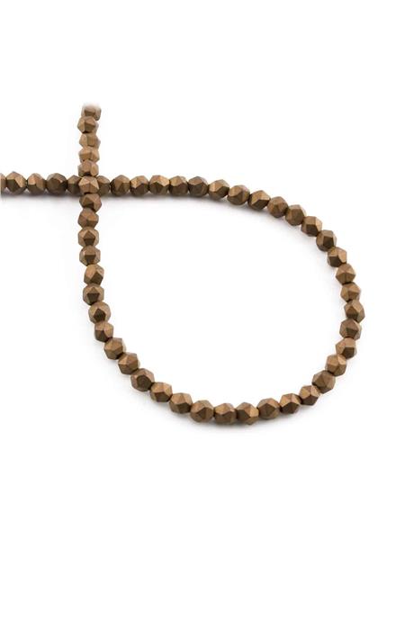 Hematit Taşı Hegzagonal Kesim Mat Kahverengi 4x4mm Doğal Taş Dizi