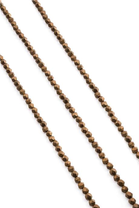 Hematit Taşı Hegzagonal Kesim Mat Kahverengi 4x4mm Doğal Taş Dizi