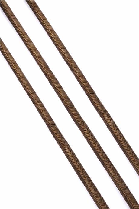 Hematite Natural Stone Matte Brown 6x1mm String Of Beads