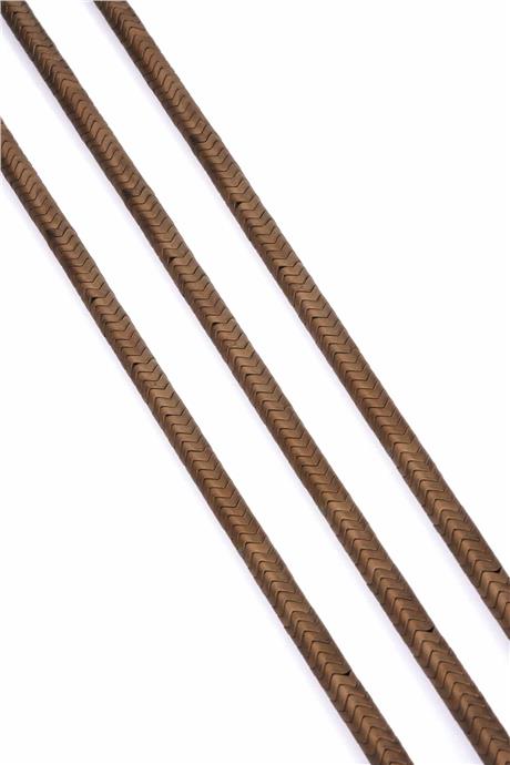 Hematite Natural Stone Matte Brown 6x2mm String Of Beads