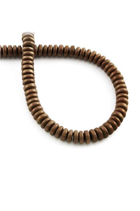 Hematite Natural Stone Matte Brown 6x2mm String Of Beads