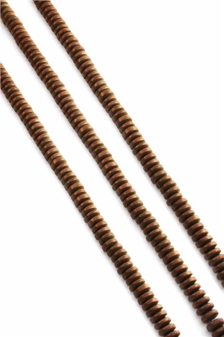 Hematite Natural Stone Matte Brown 6x2mm String Of Beads