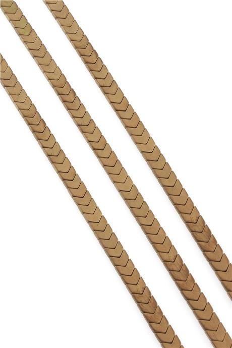 Hematit Taşı Çavuş Kesim Mat Kahverengi 6x3mm Doğal Taş Dizi