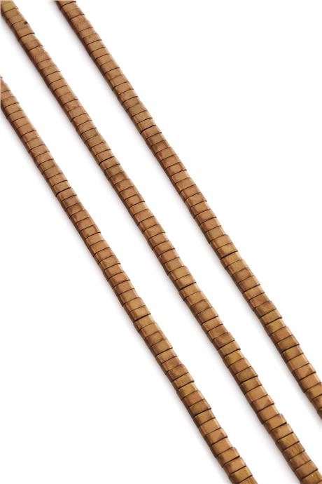 Hematite Natural Stone Matte Brown Double Hole 4x2mm String Of Beads