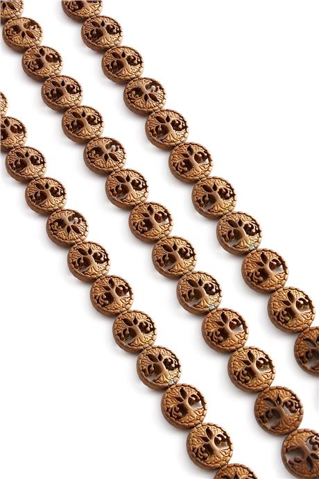 Hematite Natural Stone Matte Brown Circle Cut 12mm String Of Beads