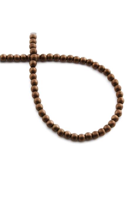 Hematite Natural Stone Matte Brown Globe Cut 4mm String Of Beads