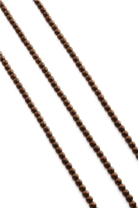 Hematite Natural Stone Matte Brown Globe Cut 4mm String Of Beads