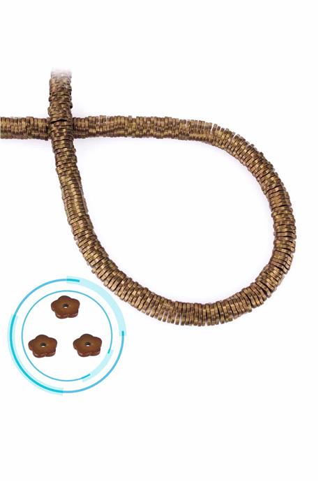 Hematite Natural Stone Matte Brown Washer Cut 6x1mm String Of Beads