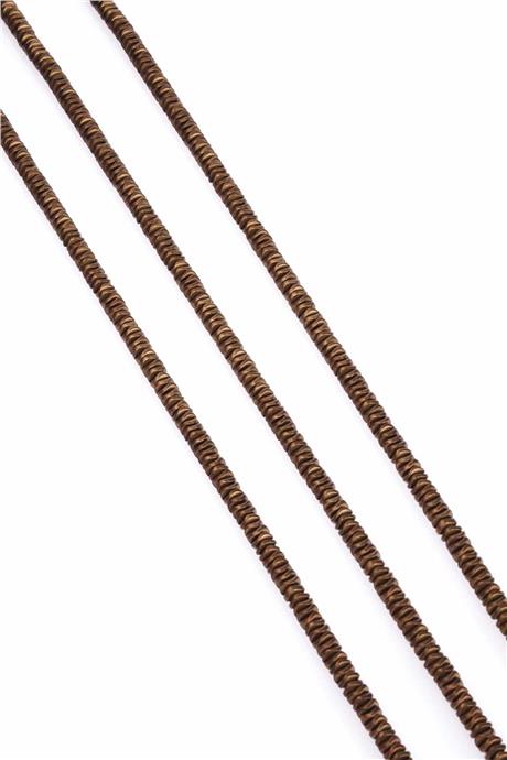 Hematit Taşı Dalgalı Rondela Kesim Mat Kahverengi 4x1mm Doğal Taş Dizi