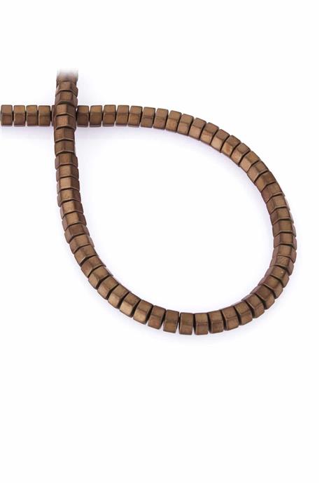 Hematite Natural Stone Matte Brown Washer Cut 6x3mm String Of Beads
