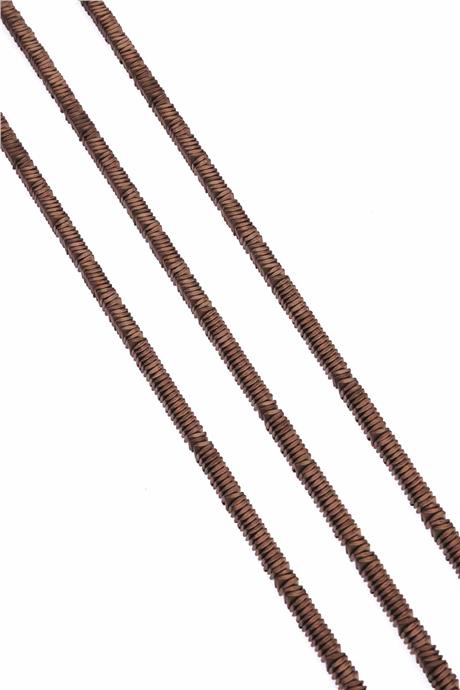 Hematite Natural Stone Matte Brown Washer Cut 4x1mm String Of Beads