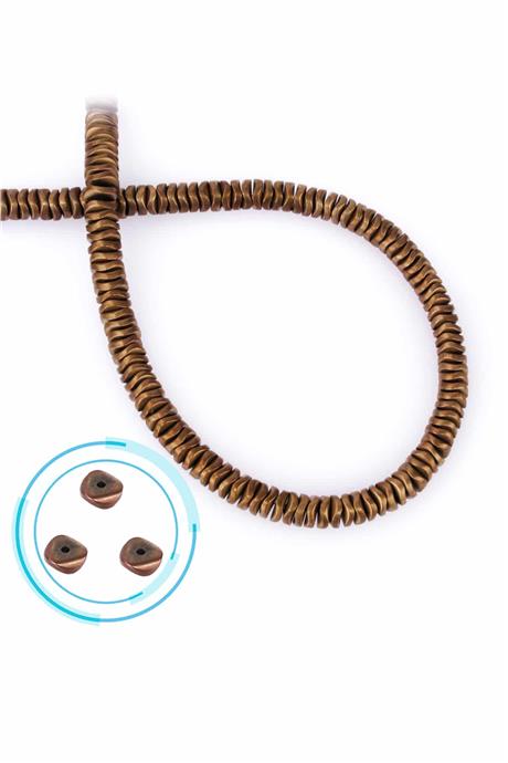 Hematite Natural Stone Matte Brown Washer Cut 6x2mm String Of Beads