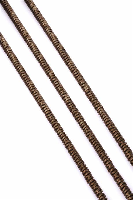 Hematite Natural Stone Matte Brown Washer Cut 6x2mm String Of Beads