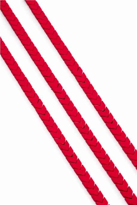 Hematit Taşı Çavuş Kesim Kırmızı 6x3mm Doğal Taş Dizi