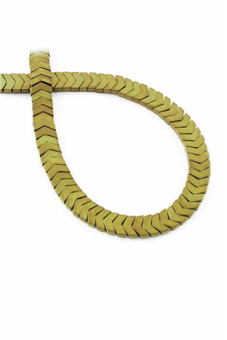 Hematit Taşı Çavuş Kesim Mat Gold 6x2mm Doğal Taş Dizi