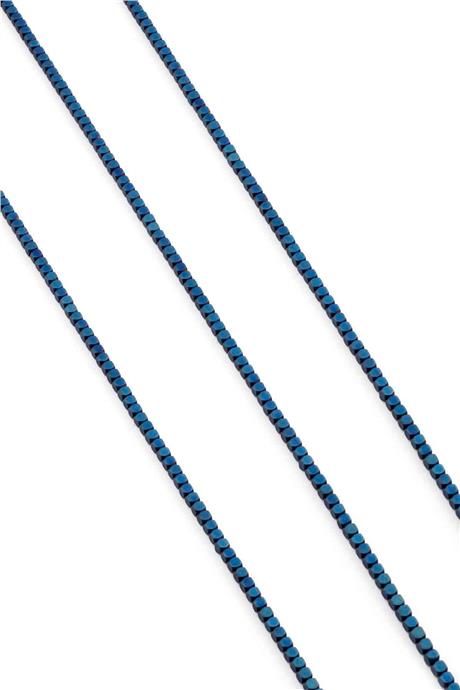 Hematit Taşı Küp Kesim Mat Mavi 2x2mm Doğal Taş Dizi
