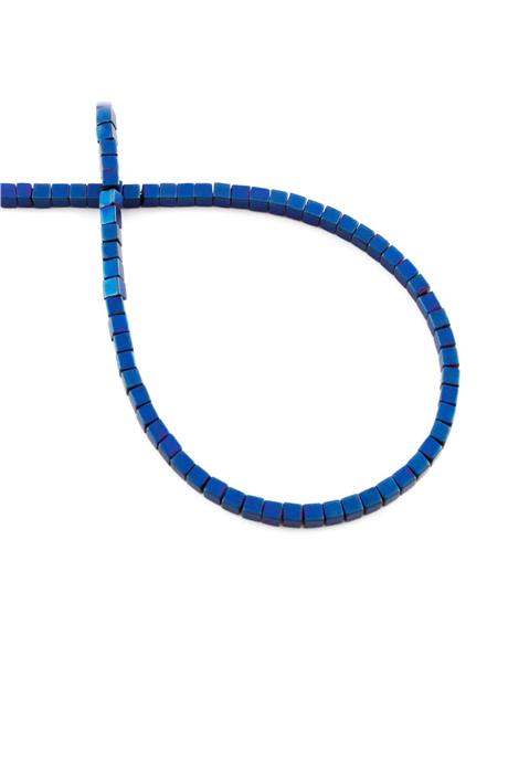 Hematite Natural Stone Matte Blue 2x2mm String Of Beads
