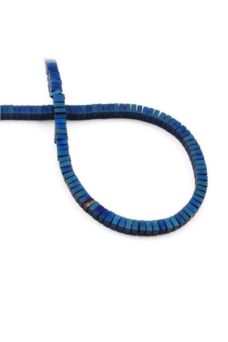 Hematite Natural Stone Matte Blue 4x2mm String Of Beads