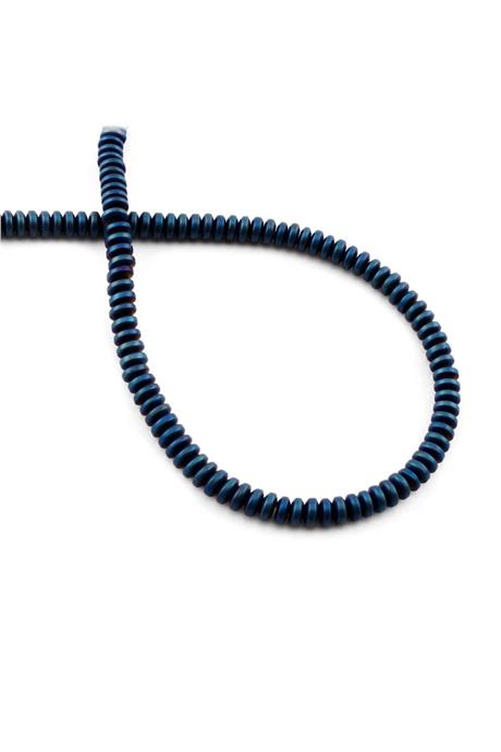 Hematite Natural Stone Matte Blue 4x2mm String Of Beads