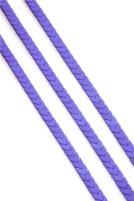 Hematite Natural Stone Matte Blue 6x3mm String Of Beads