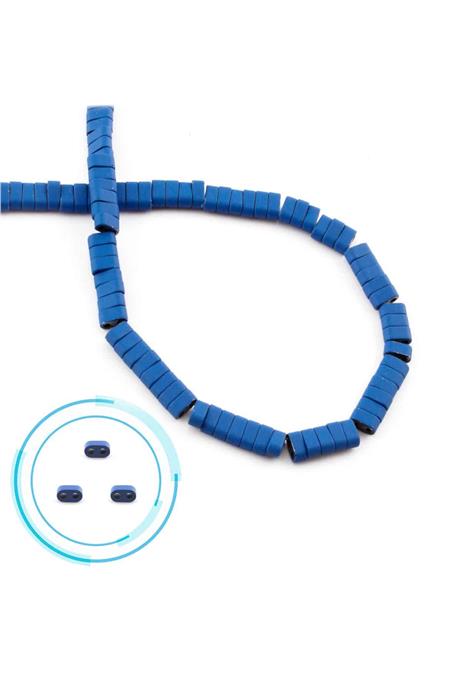 Hematit Taşı Yassı Dikdörtgen Kesim Mat Mavi 4x2mm Doğal Taş Dizi