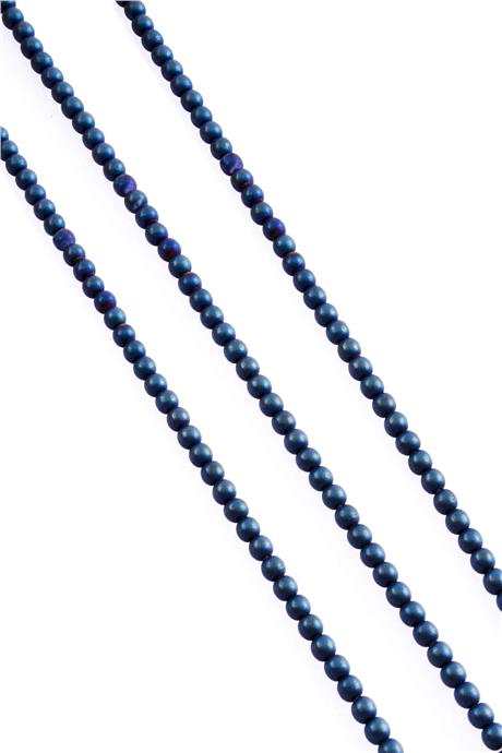 Hematit Taşı Küre Kesim Mat Mavi 4mm Doğal Taş Dizi
