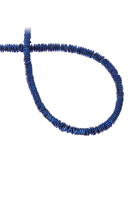 Hematite Natural Stone Matte Blue Washer Cut 4x1mm String Of Beads