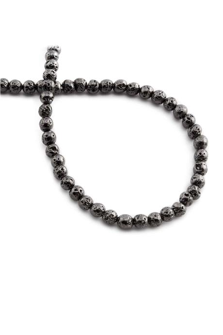Hematite Natural Stone Matte Rough Smoked 4mm String Of Beads