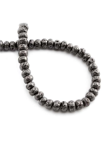 Hematite Natural Stone Matte Rough Smoked Washer Cut 6x4mm String Of Beads
