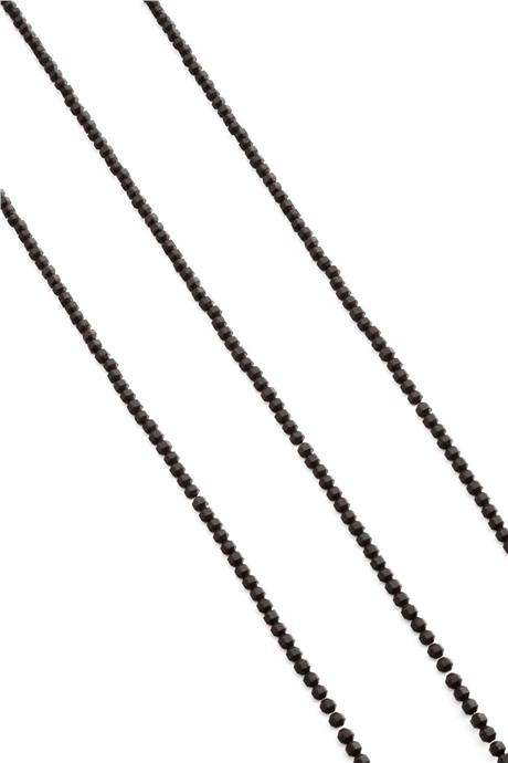 Hematite Natural Stone Matte Black 2x2mm String Of Beads