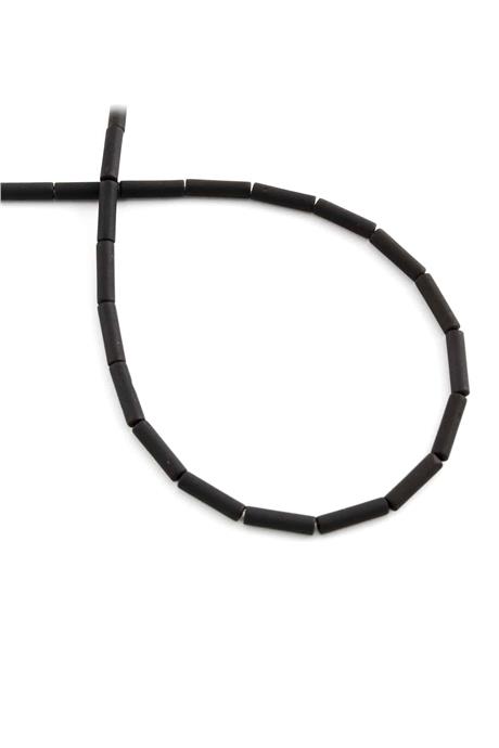 Hematite Natural Stone Matte Black 2x8mm String Of Beads