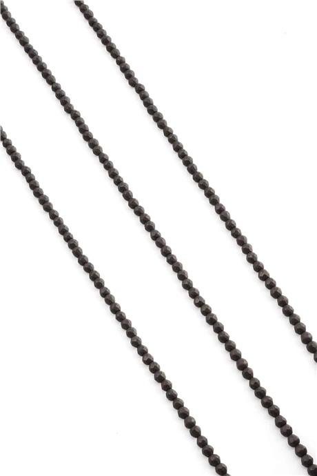 Hematit Taşı Faset Küre Kesim Mat Siyah 3mm Doğal Taş Dizi