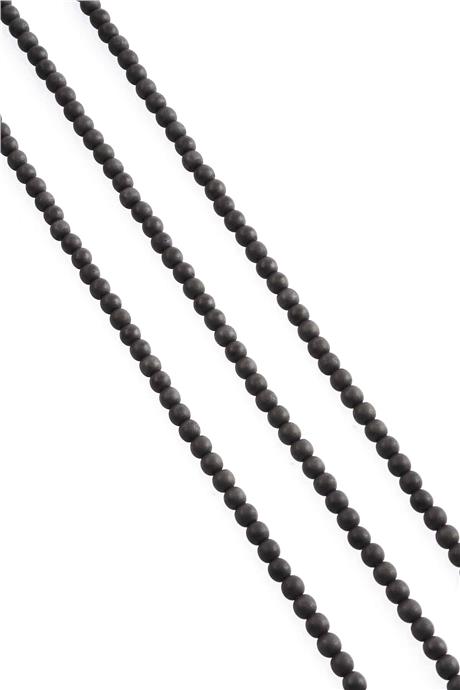 Hematit Taşı Küre Kesim Mat Siyah 4mm Doğal Taş Dizi