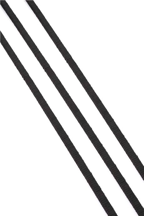 Hematite Natural Stone Matte Black 4x1mm String Of Beads